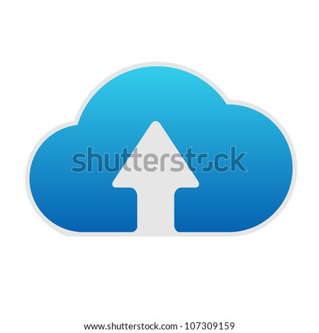 Cloud Computing Icon, Isolated On White Background, Vector Illustration