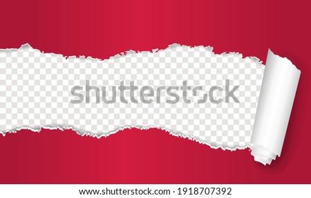 Torn Ped Paper With Transparent Background With Gradient Mesh, Vector Illustration Foto stock © 
