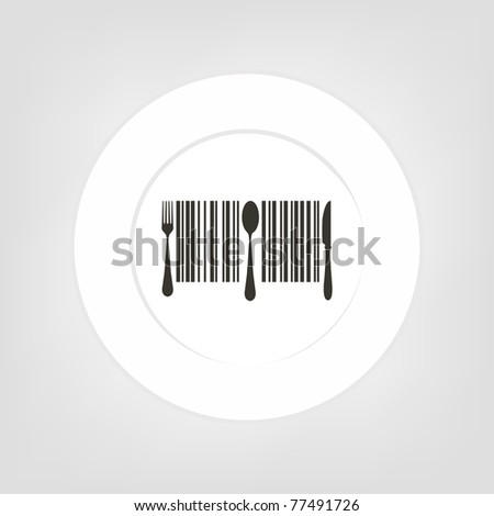 Plate Icon About Stroke Code, Vector Illustration