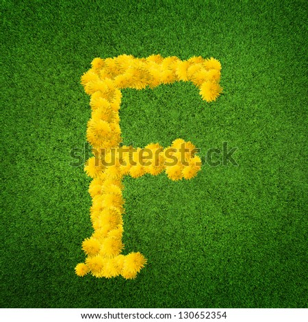 letter of flower alphabet on green grass