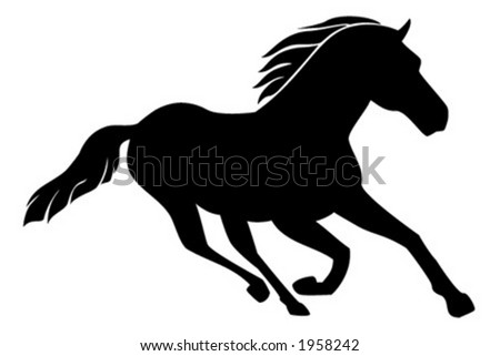 Vector Illustration Of A Running Horse - 1958242 : Shutterstock