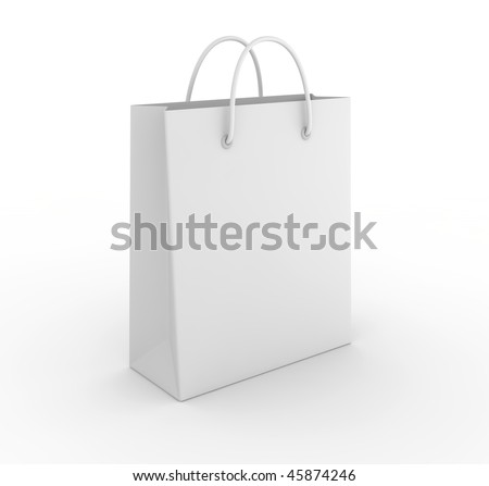 Empty Shopping Bag On White Background. Computer Generated Image. Stock ...