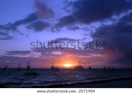 Sun Rise on the coast of the Dominican Republic.