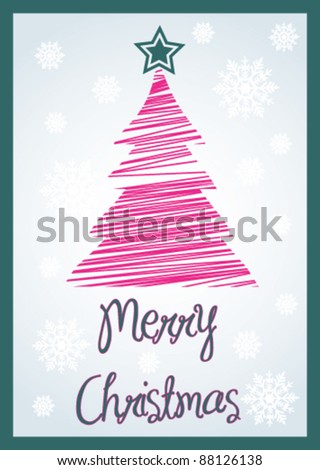 Merry Christmas Card Stock Vector Illustration 88126138 : Shutterstock