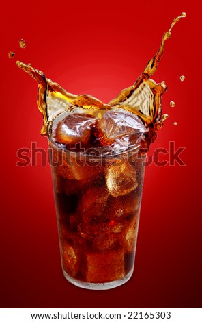 cola drink with splash