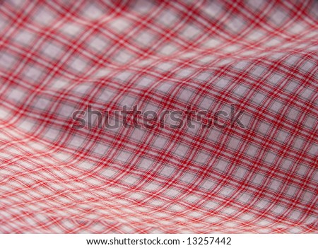 Pleated checkered fabric closeup - series - red. Good for background. More fabrics in my port.
