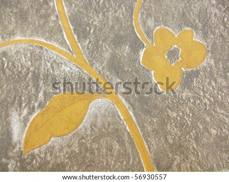 arabic-roman fresco style floral patter texture close up
