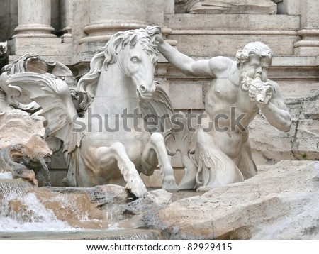 Architectural details of Fontana di Trevi. Rome. Italy. More of this motif & more sculptures & Rome in my port.