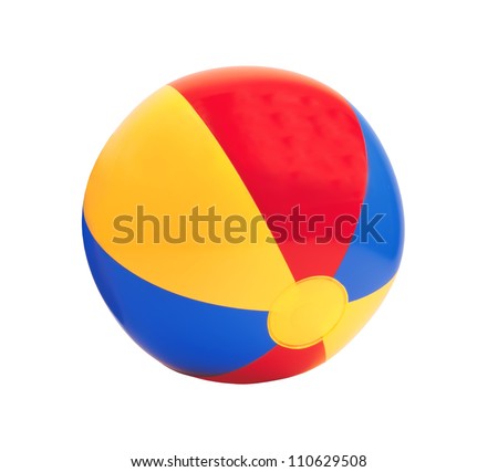 bright inflatable ball isolated on white background