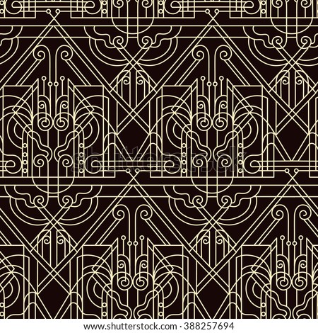 Art deko - seamless pattern in vintage style of the twenties beginning of the twentieth century Stok fotoğraf © 