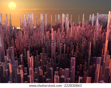 City of the future, skyscrapers, science fiction, abstract