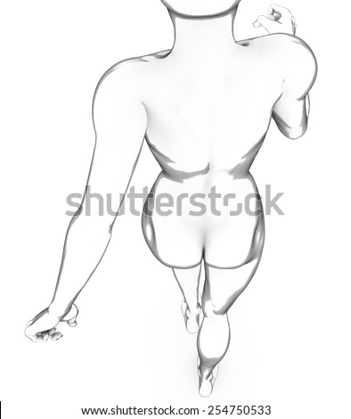 Female human body anatomy white body drawing sketch
