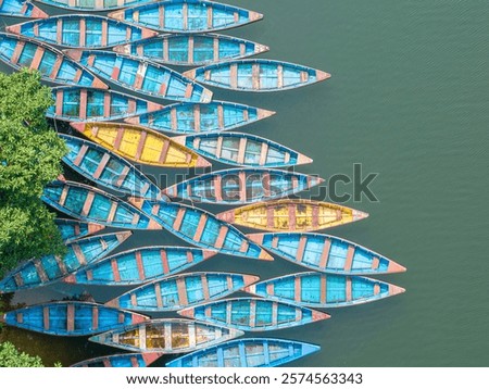 Similar – Image, Stock Photo Boat moored on lakeside in mountains