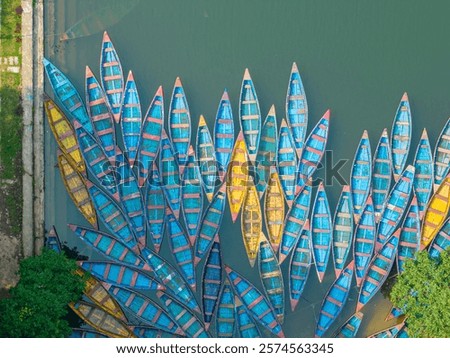 Similar – Image, Stock Photo Boat moored on lakeside in mountains