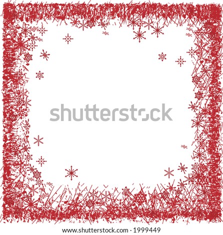 Red Snowflake Border With A Warm And Romantic Feel. Illustration ...