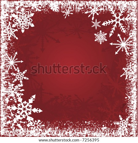 Red And White Snowflakes Border Background With A Warm And Romantic ...