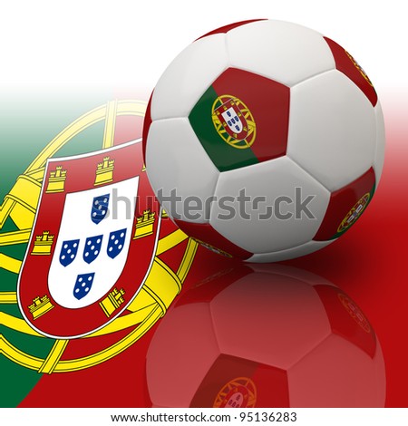 Portugal Flag On 3d Football For Euro 2012 Group B Stock Photo 95136283 ...