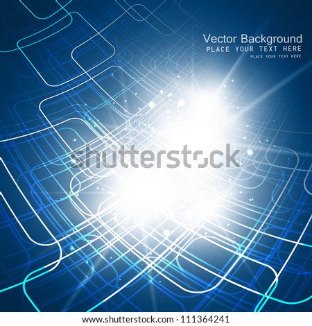 abstract circle blue shiny technology star vector background