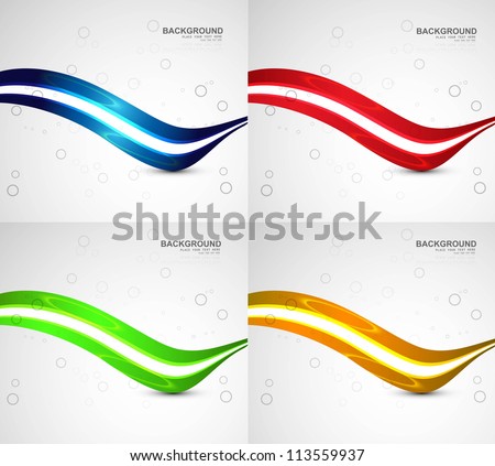 abstract business technology four colorful wave vector