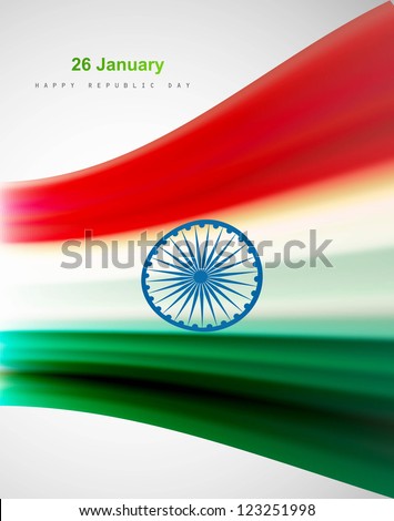 illustration of tricolor Indian flag colorful wave vector