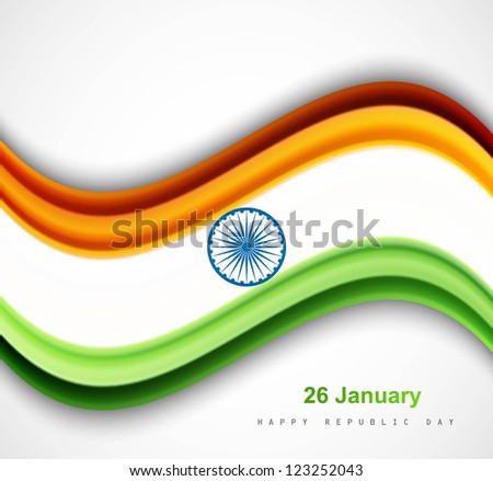 beautiful shiny indian flag wave vector design art