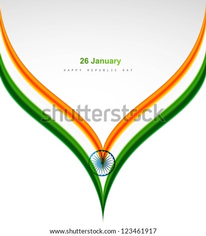 abstract indian flag creative wave concept white background vector