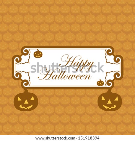Happy Halloween greeting card colorful pumpkins party vector illustration