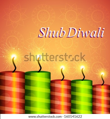 diwali festival crackers celebration colorful background vector
