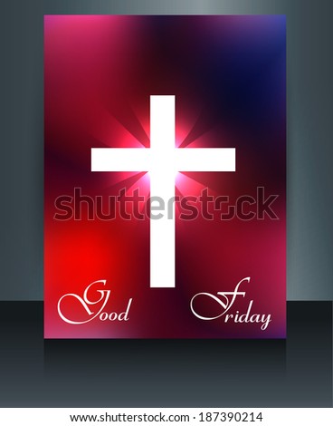 Brochure good friday template card colorful reflection design vector