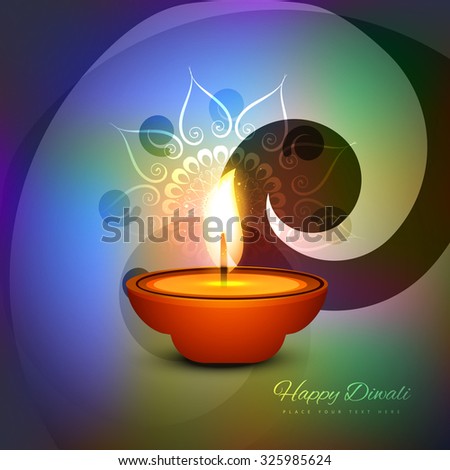 Vector hindu festival colorful background of diwali illustration
