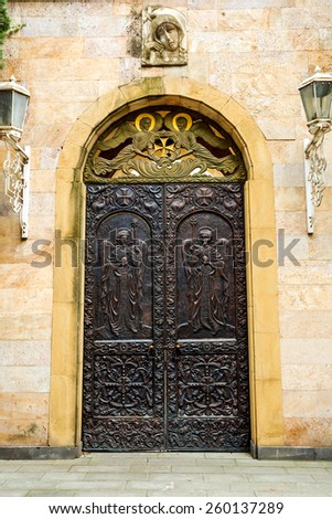 The picture of old door in Tbilisi, Georgia