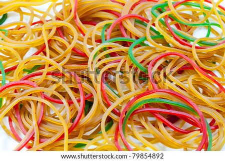 a pile of rubber bands