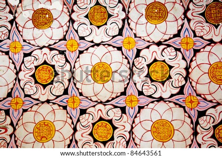 flower pattern in temple of tooth of buddha, candy, sri lanka