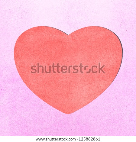 heart recycled paper on white background
