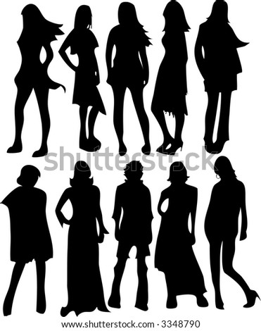 Women'S Fashion Silhouettes Stock Photo 3348790 : Shutterstock