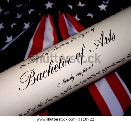 Bachelors Degree with Patriotic American Background