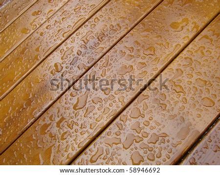Water drops on wooden table