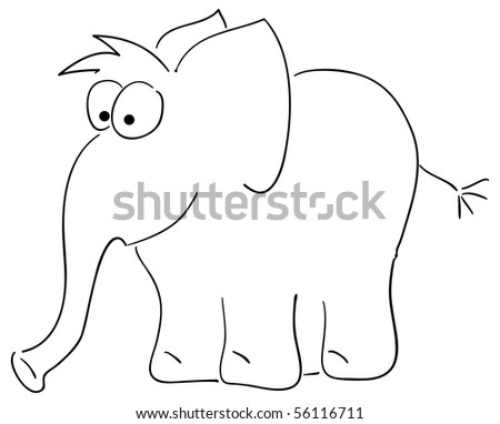 Drawn Comic Elephant Stock Vector Illustration 56116711 : Shutterstock