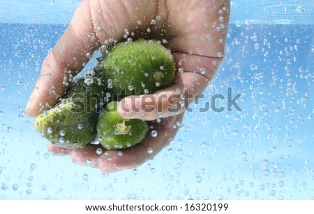 washing fruits and vegetables in fresh water
