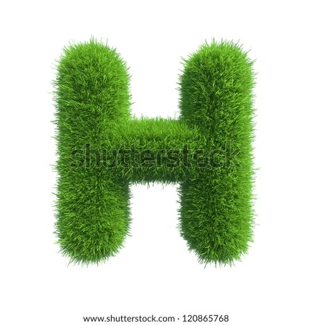 Grass Letter H Isolated On White Background Stock Photo 120865768 ...