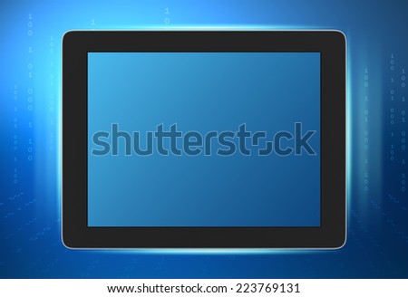 tablet with a large screen and glow on sides of the body