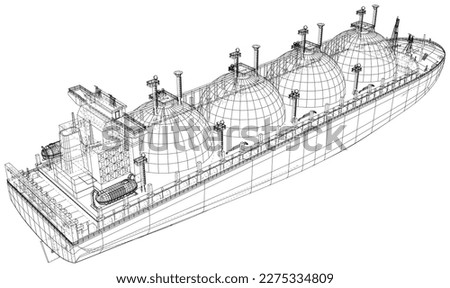 Oil tanker or gas carrier. Big ship designed to transport LPG Liquefied petroleum gas , LNG Liquefied natural gas or liquefied chemical gases in bulk