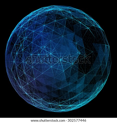 Abstract network globe. Technology concept of global communication.