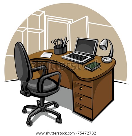 Office Work Place Stock Vector Illustration 75472732 : Shutterstock