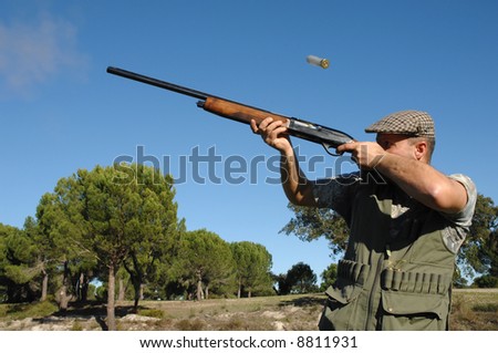 portrait of a hunter shooting
