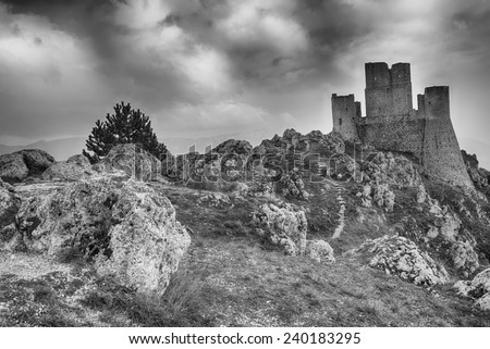 The imposing castle of Rocca Calascio in the ancient lands of Abruzzo