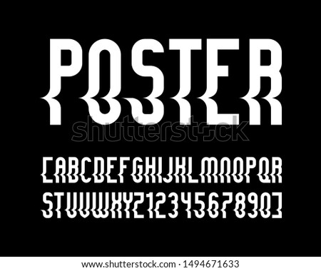 vector of stylized  font and alphabet with shift