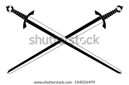 Crossed Swords/Black White Illustrated Symbol Stock Photo 104026499 ...