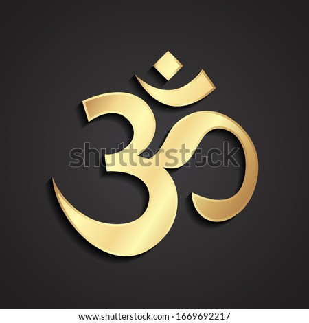 om 3d golden religious symbol