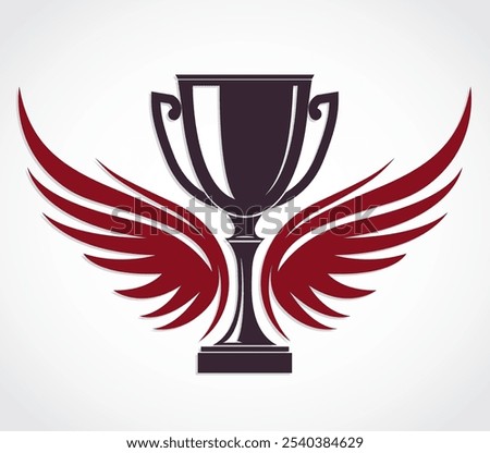 goblet with wings simple logo design